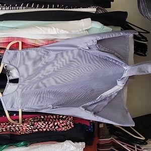 Navy and Whit Pinstripe Front tie Tank